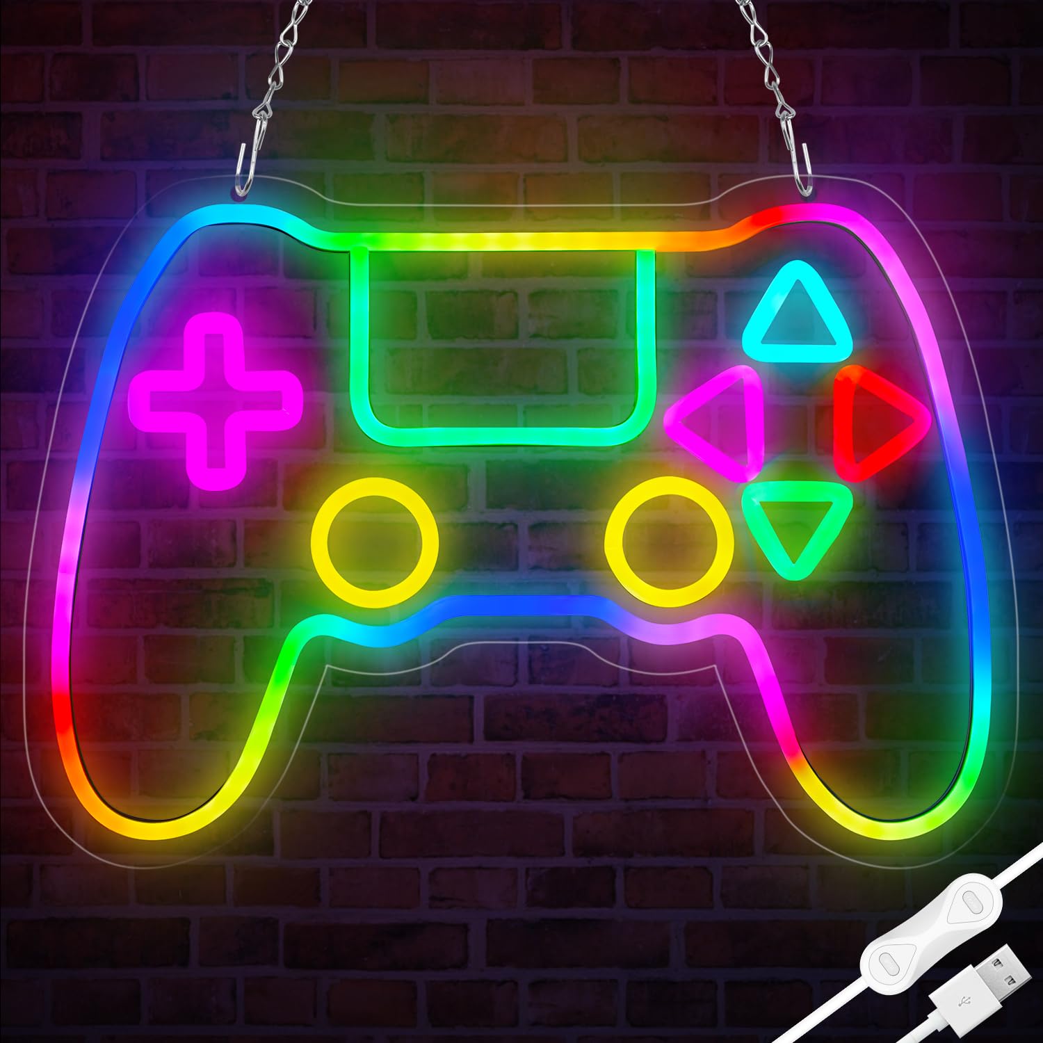Amazon | ゲームネオンサイン RGB ゲームパッド ネオンサイン LED